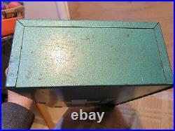 VINTAGE Lewis Green METAL 1st First Aid Cabinet Wall Mountable Safe Storage Case