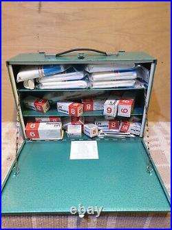VINTAGE Lewis Green METAL 1st First Aid Cabinet Wall Mountable Safe Storage Case