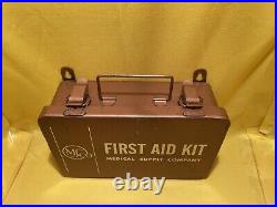 VINTAGE MS CO Medical Supply Company First Aid Kit Great Condition