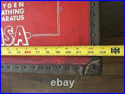 VINTAGE Medical Equipment Trunk. Red. MSA Chemox. Oxygen Breathing Apparatus