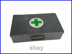VINTAGE Metal medical box with equipment Danish Civil Defense model 1953