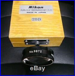 VINTAGE NIKON 20 DPTR DIOPTER 20D LENS WITH CASE No. 9872 Opthalmology Optical