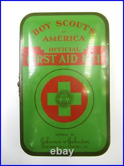 VTG 1940's Boy Scouts Of America Johnson And Johnson First Aid Kit Tin. EMPTY