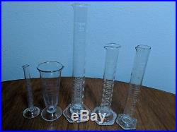 VTG 21 Piece Glass Chemistry Lab Set Pyrex Beaker Separating Funnel Flask Stand