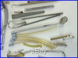 VTG Dental Medical Tool Equipment Lot Scrapes Picks Clamps Stainless Steel Metal