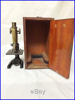 Vintage 1914 Bausch & Lomb Monocular Compound Microscope 10x/43x with Case