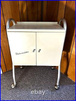 Vintage 1950s Medcosonlator Rolling Medical Cabinet Cart