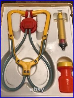 Vintage 1970s Fisher Price Toy Doctor Set Kit Medical Equipment
