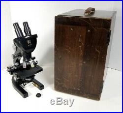 Vintage AO American Optical Spencer Stereo Microscope with Case US Military