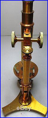 Vintage A. S. Aloe & Co. Diagnostician Brass Microscope with Wooden Case