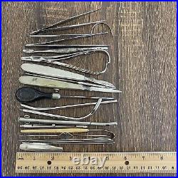 Vintage Antique CORONER AUTOPSY Medical Tools Equipment Surgical Instruments