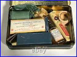 Vintage Antique Johnson & Johnson Autokit Medical First Aid Kit