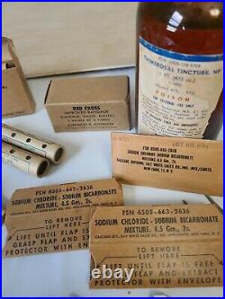 Vintage Antique Medical Supply Lot First Aid Dressing AMMONIA, Et al