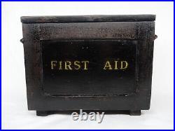 Vintage Antique Wooden First Aid Cabinet Medicine Wall or Standing some contents