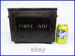 Vintage Antique Wooden First Aid Cabinet Medicine Wall or Standing some contents