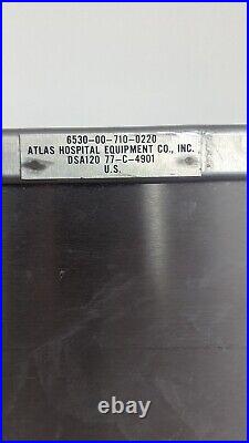 Vintage Atlas Hospital Stainless Steel Medical Dental Stand 1 Drawer Wheels