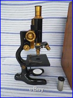 Vintage Bausch & Lomb Monocular Compound Microscope withCase & Use and Care Book