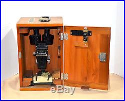 Vintage Bausch & Lomb Stereo Zoom Microscope with wood Case