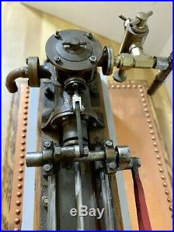 Vintage Beautiful Stuart Type Horizontal Steam Engine Live Model Working Engine