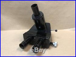 Vintage Black Leitz FSA Trinocular Microscope Head With Photo Adapter Ortholux