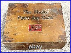 Vintage Boots Wooden The Home First Aid Case And Contents Bandages Etc