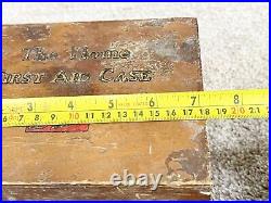 Vintage Boots Wooden The Home First Aid Case And Contents Bandages Etc