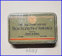 Vintage Boy Souts of American Metal First Aid Kit with Contents! See Photos