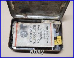 Vintage Boy Souts of American Metal First Aid Kit with Contents! See Photos