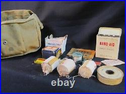 Vintage Boys of America Tan Medical Bag w Supplies and a Fire Starting Kit Bag