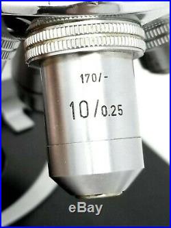 Vintage Carl Zeiss ERNST LEITZ WETZLAR Binocular 4 Objectives Microscope A+++