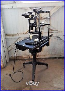 Vintage Carl Zeiss Slit Lamp Biomicroscope and OptometristsTable, Steampunk, Ind