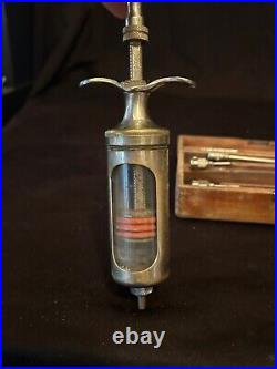 Vintage Champion Becton Dickinson & Co Medical Device Metal Syringe in Box
