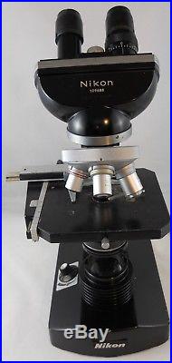 Vintage Classic Nikon SKT Binocular Phase 4 Objectives Microscope Made in Japan