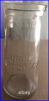 Vintage Clinical Glass Urine Specimen Bottles 6oz 180cc Doctor Medical Supply