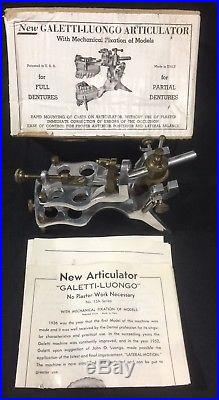 Vintage Dental Articulator GALETTI-LUONGO Made In Italy With Original Box