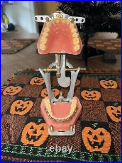 Vintage Dental Medical Articulator Device False Teeth Tool with Mold/Model
