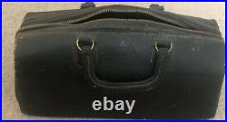 Vintage Doctor Bag Black Cowhide Case Prop With Medical Equipment