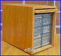 Vintage EBERBACH OAK WOOD MICROSCOPE SLIDE CABINET #1 Holds 500 Slides