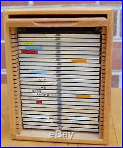 Vintage EBERBACH OAK WOOD MICROSCOPE SLIDE CABINET #2 Holds 500 slides