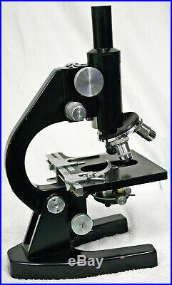 Vintage ERNST LEITZ WETZLAR Laboratory Microscope Germany withCase Plus LOOK