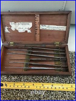 Vintage Early 20th Century Set Of Hernia Bistouries Medical Equipment In Box