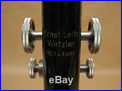 Vintage Ernst Leitz Wetzlar Microscope #343686 in Traveling Wooden Box Case