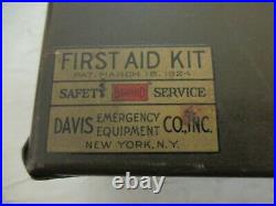 Vintage FIRST AID Davis Emergency Equipment Medical Kit & Supplies Pat 3/18/24