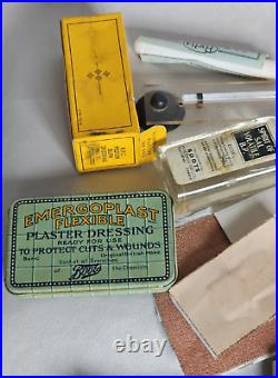 Vintage Factory First Aid Tin & Contents Industrial Green Metal Locks c1960s