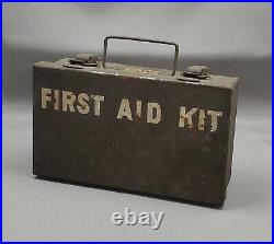 Vintage First Aid Davis Emergency Equipment Co Medical Kit Box with Supplies