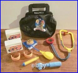 Vintage Fisher Price Medical Bag #2010 with Some Medical Equipment
