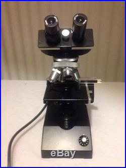 Vintage Fisher Scientific Adjustable Microscope w 4 Objective Lenses No Bulb