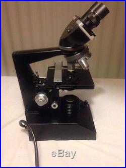 Vintage Fisher Scientific Adjustable Microscope w 4 Objective Lenses No Bulb