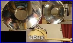 Vintage Floating Wall Light Exam Lamp Castle Brass Silver Fixture FLYING SAUCER