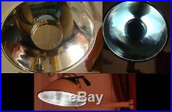 Vintage Floating Wall Light Exam Lamp Castle Brass Silver Fixture FLYING SAUCER